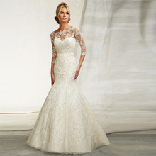 2015 Elegent Custom Made Sweetheart Removable jacket Mermaid Court Train Hidden Zipper Back Wedding Dresses Bridal