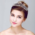 Handmade Crystal Princess Tiara Crown Silver Wedding Hair Accessories Bridal Headband Rhinestone Women Tiaras