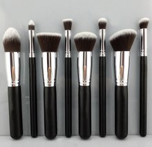 1set= 8pcs Three Colors Makeup Brushes Cosmetics Foundation Blending Makeup Brush Kit Set Wooden Makeup tool