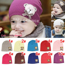 baby hat Lovely Kids Infant Baby Boys Girls Unisex Beanies Hat Bear labeling Cap 9 Colors For baby hats