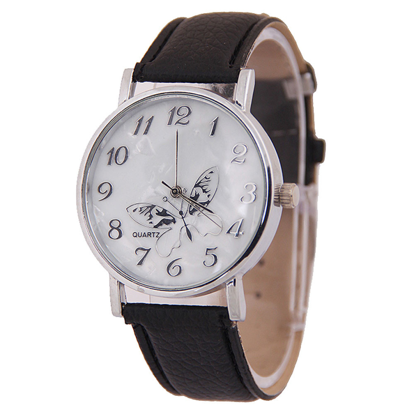 Creative 2015 Best Gift Watches For Women Girls Embossed Band Butterfly Pattern Ladies Quartz Watch Elegant