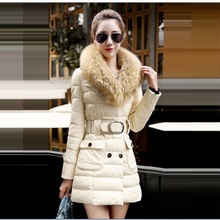 Han Edition Dress Free Shipping 2015 Winter Jacket Women’s Fashion Collars Long Big Belt Cotton Coat Cultivate One’s Morality