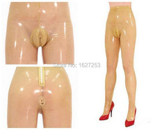 Latex Leggings Sexy Transparent Latex Leggings With Vagina Condom Anus Condom Rubber Trousers With Condom Zipper Customized