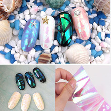 Fashion Newest Broken Glass Finger Mirror Nails Art Stencil Decal Nail Art stickers Manicure Tools Foil 5pcs 5*20cm S1