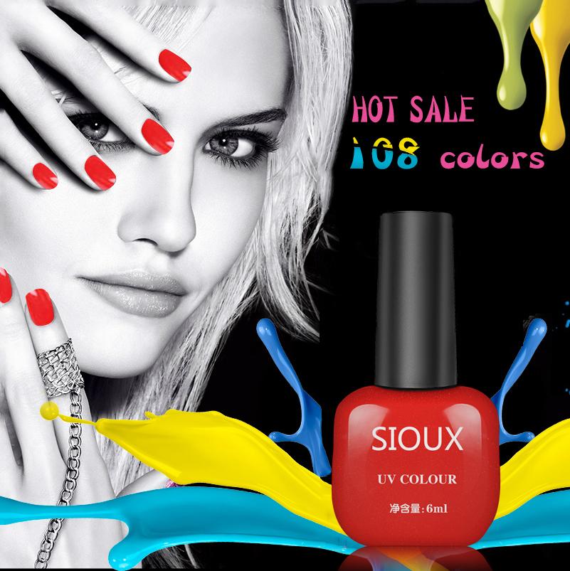 SIOUX UV Gel Nail Polish UV LED Shining Colorful 108 Colors 6ml Long lasting soak off