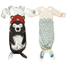 Niuniu Daddy Mermaid Sleepsack Baby cotton Sleeping Bag Animal Shark sleeping blanket baby clothing for Newborn