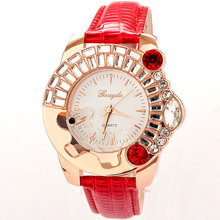 Mujer lujo del diamante del Rhinestone perros relojes mujeres vestidos leatherrelojes de colores venta al por mayor el mejor servicio
