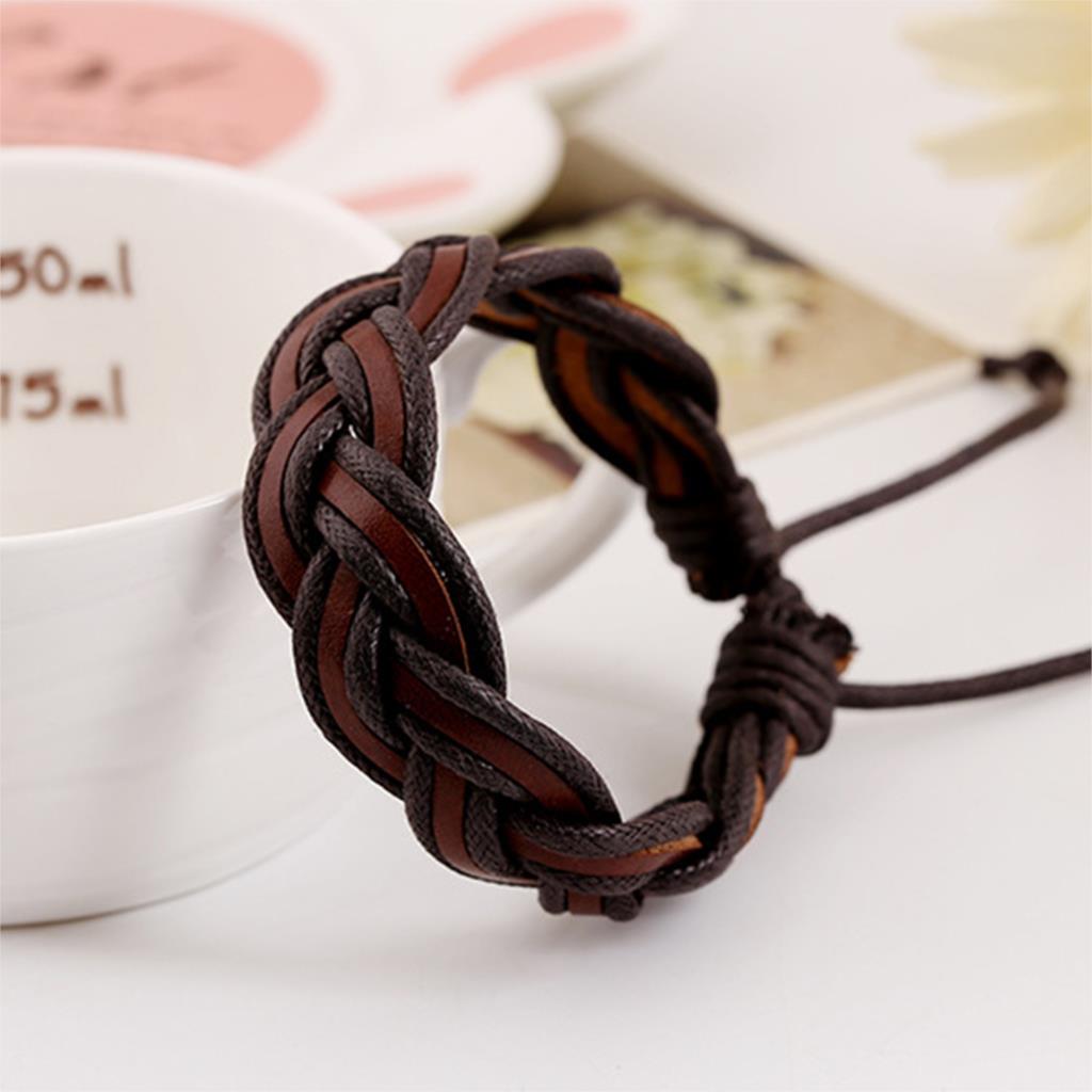 Braided Handmade Genuine Leather Bracelets Fashion Brown Bracelets bangle for Women Men Jewelry Accessory Wholesale 2015