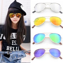 Kids Girls Boys Mirrored Sunglasses Metal Frame Lens Eyewear Square Eyeglasses