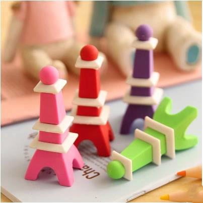kawaii office cartoon eraser for students gifts / stationery school Eiffel Tower style pencil eraser supplier 20pcs/lot ARC1058