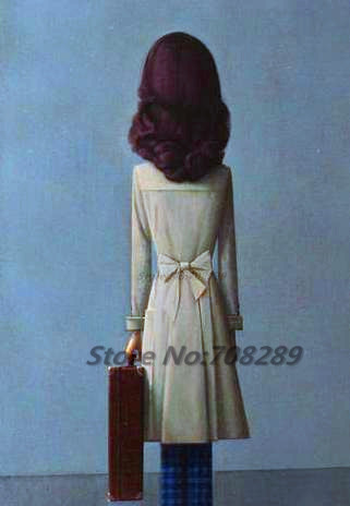 back of a woman Liu Ye Art suitcase Girl Picture Abstract Canvas Home Decoration Painting Art wall Oil Painting Free Shipping 10