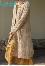Original design double layer long outerwear women’s autumn and winter linen trench coats