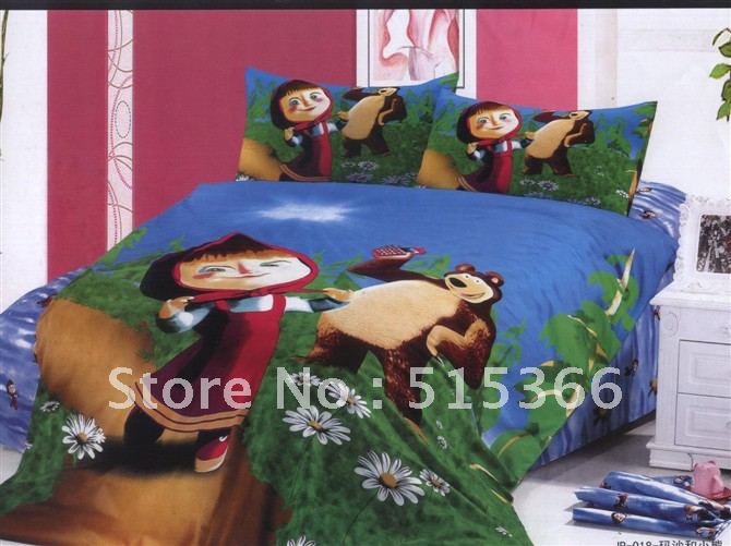 bear , child cartoon bedding single bedding piece set bed sheets ...