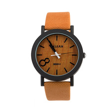2015 nueva simulado de madera de cuarzo relojes casual hombre relojes de madera color de madera del reloj correa de piel reloj hombres hombres Relogio