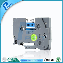 Laminated compatible p-touch label tape 12mm black on blue tze 531 tze-531 for brother label machine