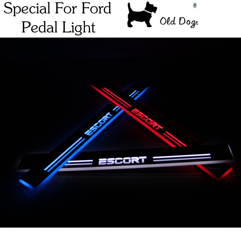 2 Pcs Car Styling for  Ford escort 2015-2016 moving lighting LED pedal pathway Front door Side Step welcome lamp free ship
