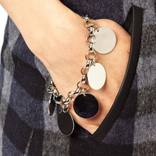 Women Simple Fashion Bijoux Gold Silver Multi Lucky Boho Coin Disc Hand Wrist Chain Foot Bracelet Girl Jewelry Accessories BR030