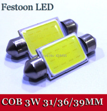 10Pieces/lot 2014 New Festoon COB 31MM / 36MM /39MM/41MM  3W Car LED Bulbs Interior Dome Festoon Lights White 12V
