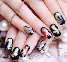 hot sale new fashion beauty colorful black strap on decal manicure nail stickers nail art sticker