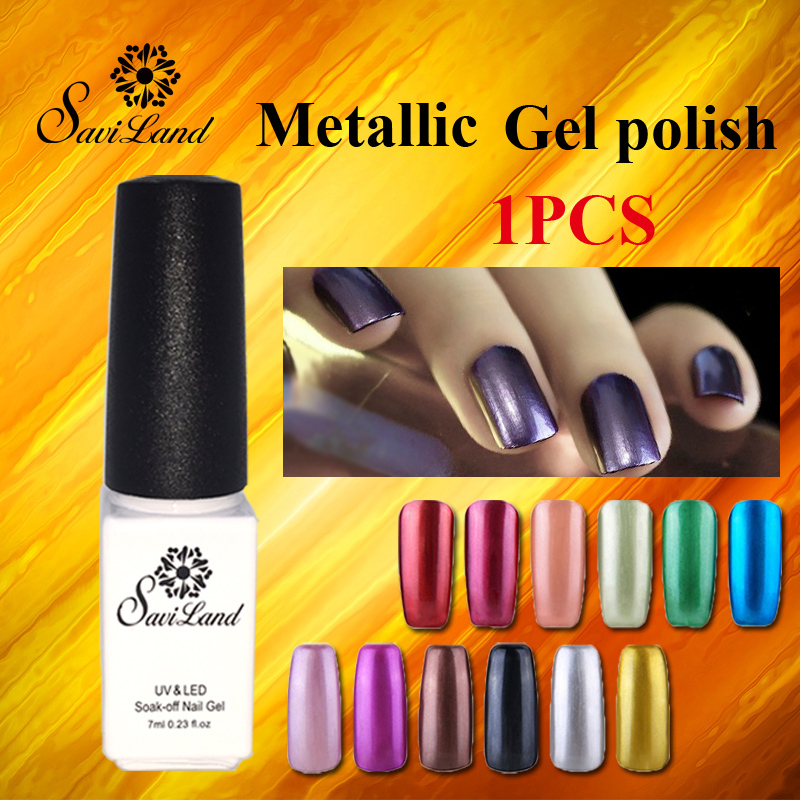 Saviland nail gel polish metalic of 12 lucky colors set uv nail glue metal gel varnishes