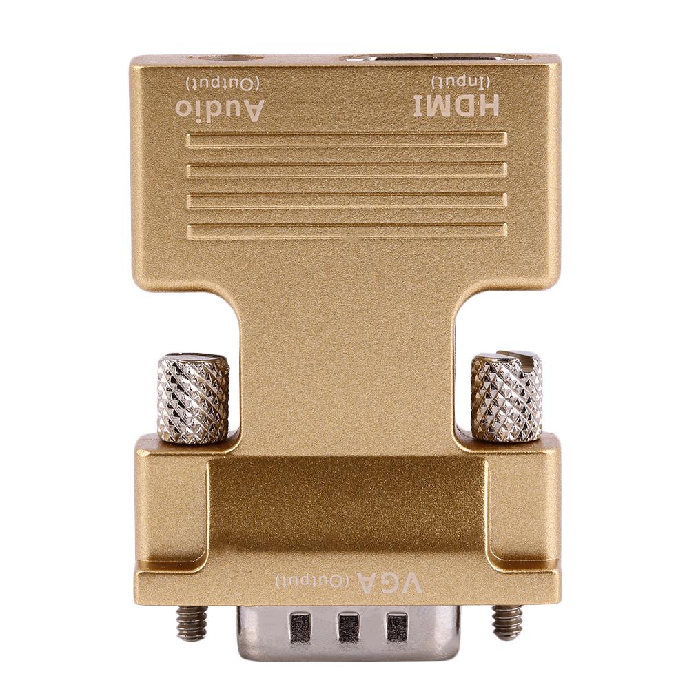 New HDMI Female to VGA Male Converter with Audio Adapter Support Full HD 1080P Output Golden Wholesale Digital Hot