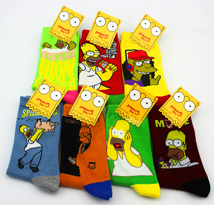 Free Shipping Male Half Simpsons Family Invisible Socks Cotton Graffiti Styles Socks Harajuku Elite Odd Future
