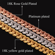 Trendy Gold Chain For men Jewelry Wholesale Rose Gold Platinum 18k Stamp Real Gold Plated Necklace