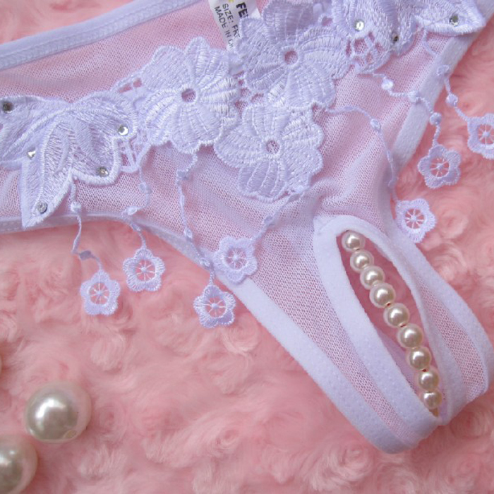 Special Offer Women Sexy See Through Open Crotch Tassel Lingerie Underwear Panties G String Thongs G