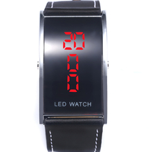 2016 Fashion Luxury Brand Unisex Men Women Arch Bridge Style LED Digital Date Faux Leather Strap