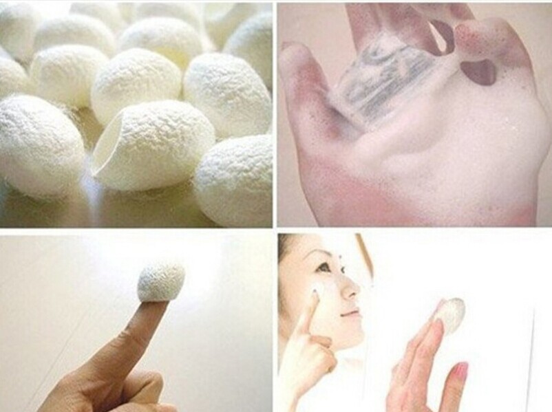 30pcs Lady Beauty Health Skin Care Tool Face Cleaning Cleanser Scrub Ball Natural Silkworm Cocoon Silk