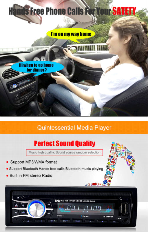 2016 New 12V Car CD DVD Player Stereo FM Radio MP3 Audio Player Support Bluetooth Phone with USB/SD MMC Port In-Dash 1 DIN 2100 2016 New 12V Car CD DVD Player Stereo FM Radio MP3 Audio Player Support Bluetooth Phone with USB/SD MMC Port In-Dash 1 DIN 2100