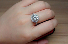 S925 round luxury wedding rings vintage engagement bague white gold filled accessories jewelry for women MSR038