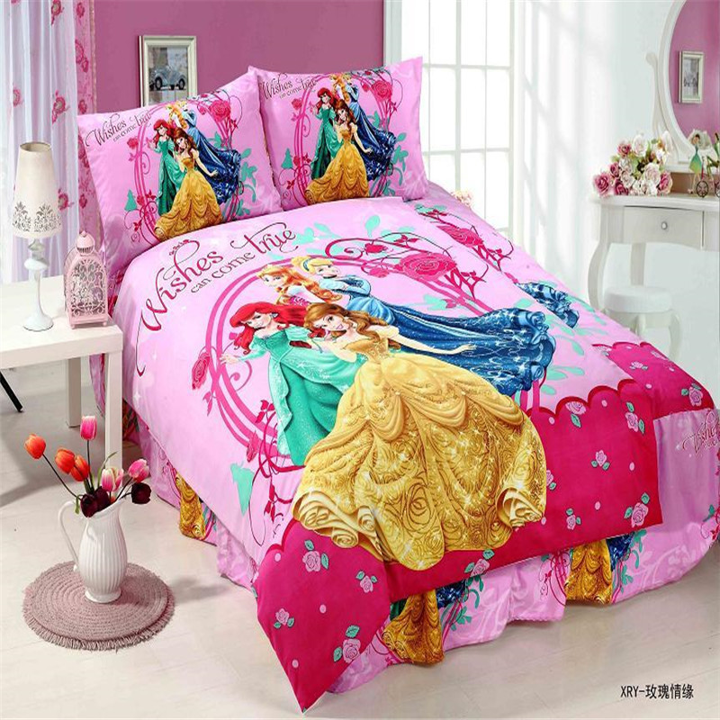 fairy snow princess girls bedding set 2/3pcs duvet cover bed sheet pillow case twin single size bedclothes for kids