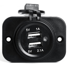 12V Dual USB Car Chargers Electronic Cigarette Lighter Car USB Socket Splitter Universal Phone Charger Power Adapter Outlet