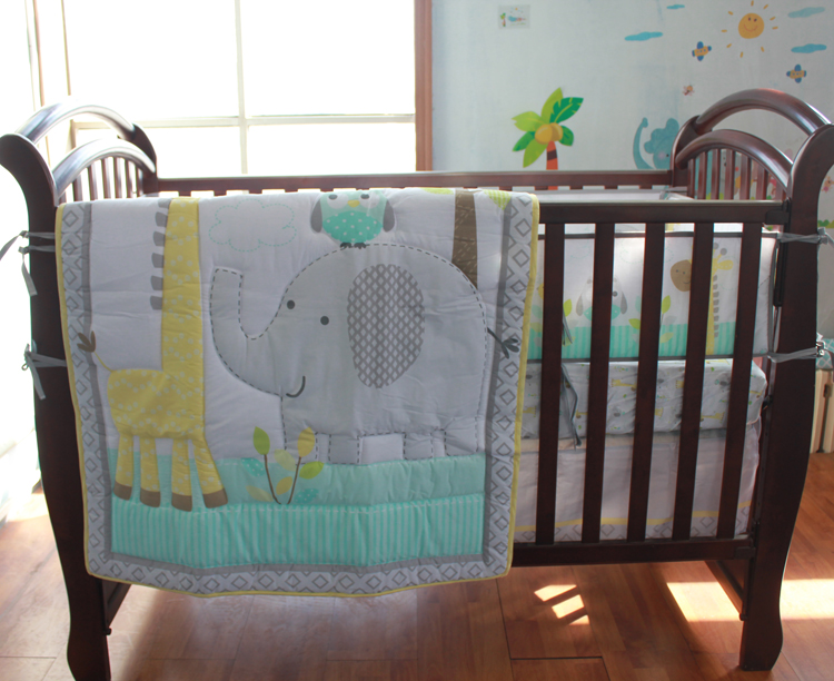 elephant crib skirt