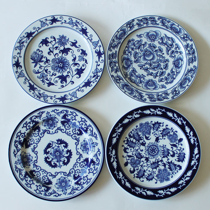 1 Piece Chinese Antique Porcelain Blue And White Plates For Hanging Plate Craft As Wall Decor