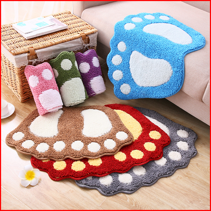 Cute Anti slip Bath mat door mat bathroom waste absorbing big feet mats
