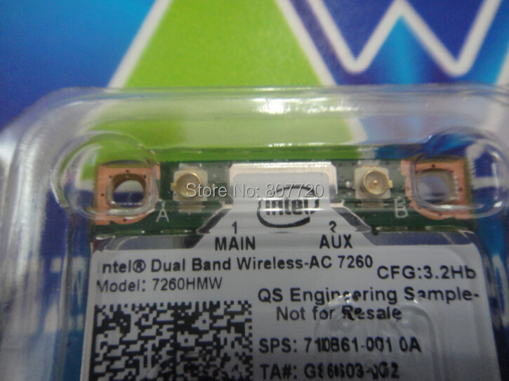    Intel   AC 7260 7260HMW 802.11ac  PCI-E  2.4  / 5   2 x 2 WiFi + Bluetooth 4.0