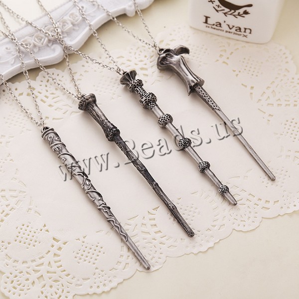 Movie Necklace Creative Harry Potter Hermione Dumbledore Voldemort Magic Wand Pendent Women Men Necklace Alloy Jewelry