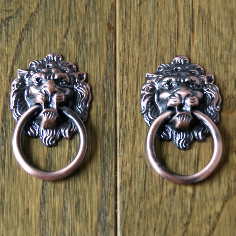 Lion Drawer Pull Knobs Handles Dresser Drop Pulls Rings Antique Bronze
