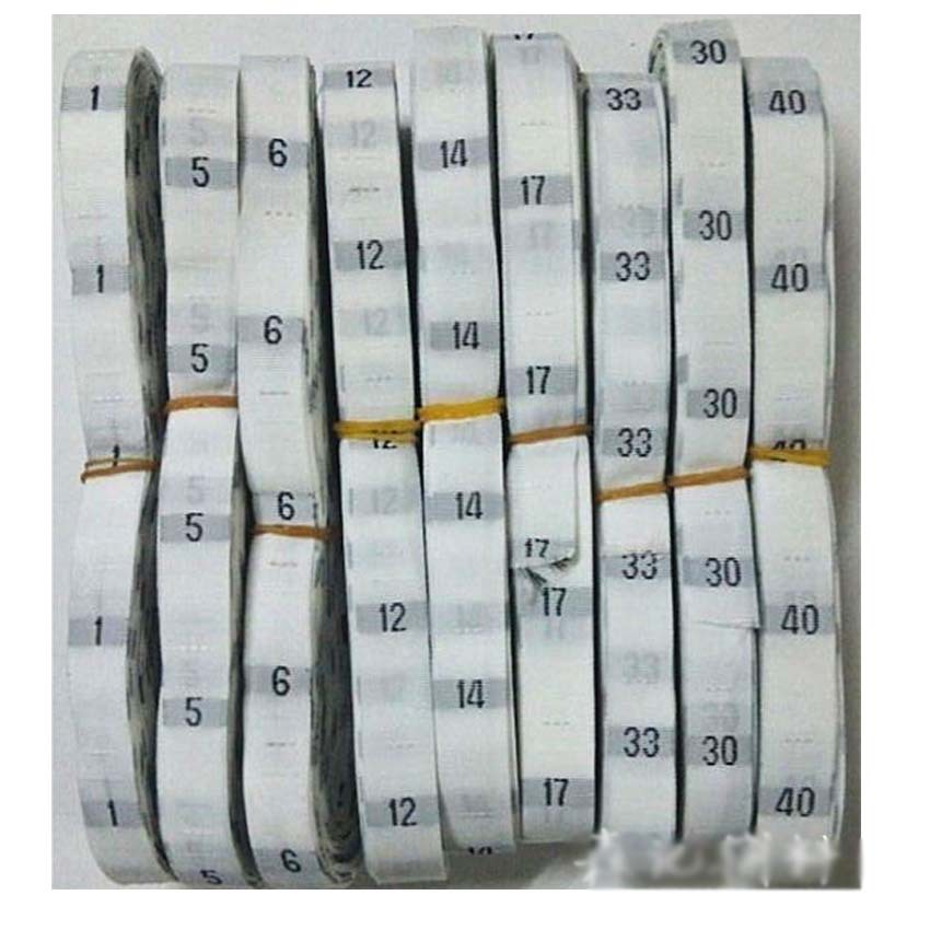 Description Picture 5 of itemRoll Cheap Plain Weave Garment Labels Number Size 0-56 Fit for Suits Bags Sew Tags
