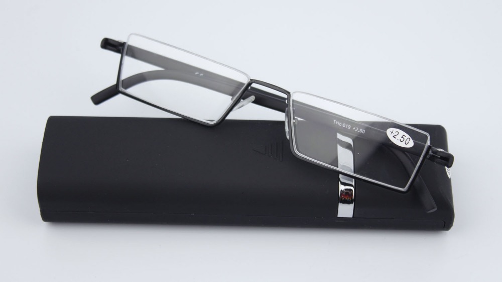 1 Pair Flexible Fashion Black Tr90 Half Frame Semi Rimless ...