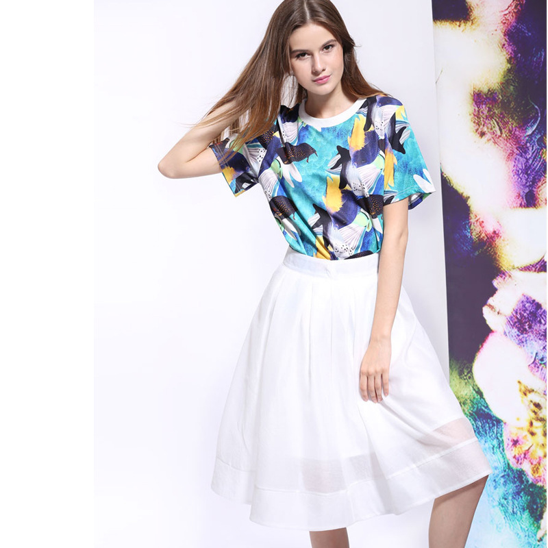 Printed Shirt with Skirt