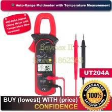 Цифровые токоизмерительные клещи-мультиметр UNI-T UT204A для измерения постоянного/переменного напряжения, тока, сопротивления, ёмкости, частоты и температуры.
