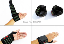 Free shipping new 2014 Crossfit Weight Lifting Wrist Wrap Black Color with Orange stiches Wristband  JZ-012