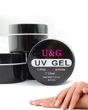 Free shipping Professional  Pink White Clear Nail Art Tips Glue UV Builder Gel #M01306