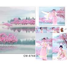 Vinyl Studio Backdrop Baby Peach Tranquil Lake In Wonderland Fabric For The Background In The Photo Studio
