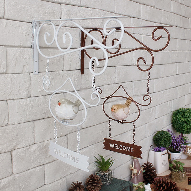 Free Shipping! Vintage Style Metal Welcome Board Iron Bird Wall Hanger Home Decor Garden Welcome Deocration Metal Artcraft