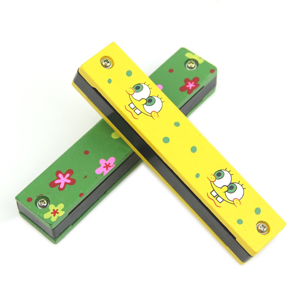 Good deal Wooden Painted Harmonica Children Kids Musical Instrument Educational Music Toy
