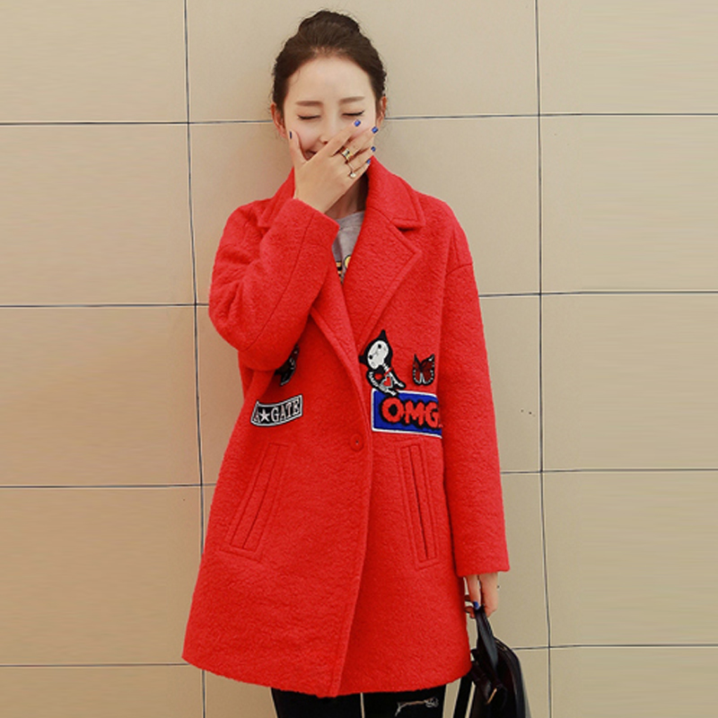 Hot winter jacket women 2015 new fashion Korean women's single-breasted wool coat slim fit Large size coats